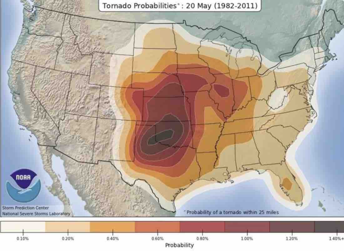 Meteo USA: allarme tornado, vediamo le zone a rischio